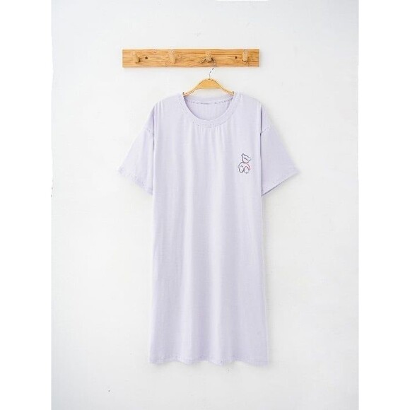 Cotton Purple Pajamas Nightgown Sleepwear Sleep Shirt  Night Dress Nightshirt - Picture 2 of 11